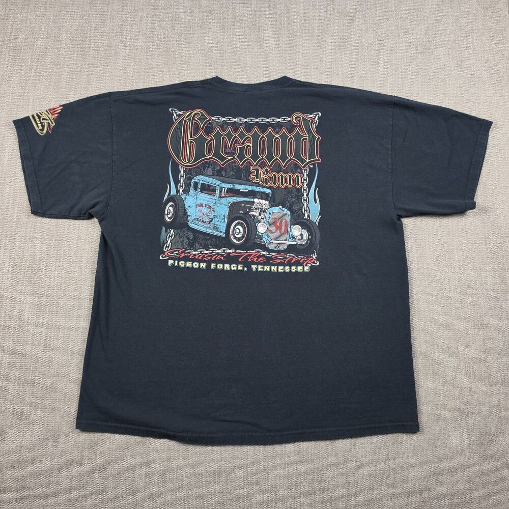 Vintage Grand Run Pigeon Forge Shirt Mens 2XL Black Graphic Tee Grunge Y2K 2000s - Picture 1 of 8